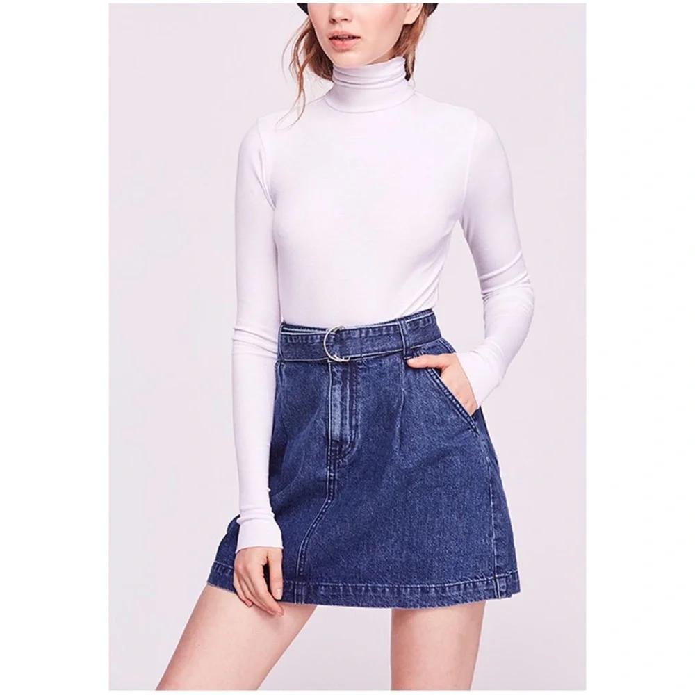 We the Free Skirt Jade Mini A-line Denim Jean Skirt (missing belt) Size 24